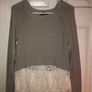 Grey & lace sweater